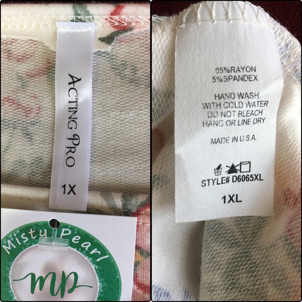 NWT Cream Floral Bell Sleeve Tunic Top - Picture 4 of 8